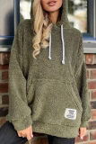Purple Long Sleeve Hooded Casual Fall Winter Plush Sweatshirt