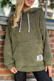 Purple Long Sleeve Hooded Casual Fall Winter Plush Sweatshirt