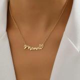 Gold Casual Letters Patchwork Love Clavicle Necklace