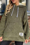 Purple Long Sleeve Hooded Casual Fall Winter Plush Sweatshirt
