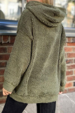 Purple Long Sleeve Hooded Casual Fall Winter Plush Sweatshirt