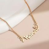 Gold Casual Letters Patchwork Love Clavicle Necklace