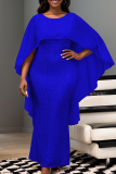 White Sequins O Neck Cape Sleeve Formal Evening Party Prom Bodycon Maxi Wedding Guest Dresses