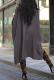 Orange Colorblock Turndown Collar Pocket Buttons Casual Vacation Loose Midi Shirt Dresses