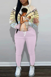 Pink Barbi Girl Print Long Sleeve Hooded Sweatshirt and Pants Casual Sportwear Matching Sweatsuit set