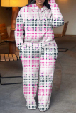 Rose Red Blue Graphics Print Long Sleeve Hooded Sweatshirt and Pants Casual Sportwear Matching Sweatsuit set