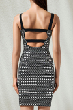 White Hot Drill Backless Sleeveless Formal Evening Party Prom Bodycon Mini Slip Dresses