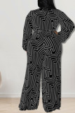 Yellow Casual Print Bandage Patchwork V Neck Plus Size Jumpsuits