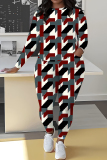 Green Graphics Print O Neck Long Sleeve Sweatshirt And Skinny Pants Sportwear Casual Two Pieces Tracksuit Sweatpants Set