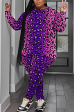 Orange Graphics Print O Neck Long Sleeve Sweatshirt And Skinny Pants Casual Two Pieces Trouser Sets