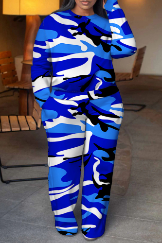 Green Graphics Print Round Neck Long Sleeve Sweatshirt and Sweatpants Plus Size Fall Winter Two Pieces Sweatsuits Sets