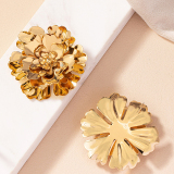 Gold-Toned Textured Flower Shape Earrings