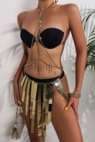 Glod Chains Low Waist Beachwear Irregular Mini Skirt