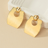 Gold-Toned Geometric Square Hollow Out Earrings