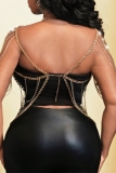 Glod Backless Night Club Chains Tassel Vest Accessories