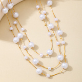 White Pearls Decor Beaded Necklace