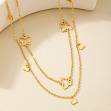 Glod Butterfly Heart Shaped Choker Necklace