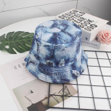 Denim Blue Daily Graphics Print Bucket Hat
