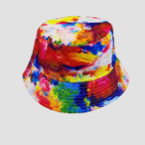 Blue Daily Graphics Print Bucket Hat