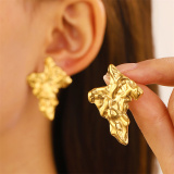Gold Daily Irregular Geometric Chunky Stud Earrings