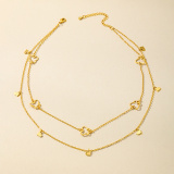 Glod Butterfly Heart Shaped Choker Necklace