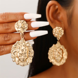 Gold Casual Leaf Petal Drop Earrings