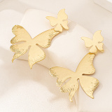 Glod Casual Butterfly Drop Earrings