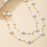 White Pearls Decor Beaded Necklace