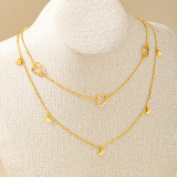 Glod Butterfly Heart Shaped Choker Necklace