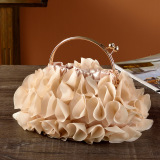 Black Stringy Selvedge Ruffled Velvet Handbag