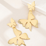 Glod Casual Butterfly Drop Earrings