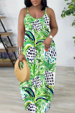 Light Red Boho Graphics Print Backless Floor Length Vacation Baggy Plus Size Sundress Slip Maxi Dress