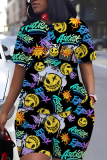 White Casual Graphics Print O Neck Short Sleeve Oversize T Shirt And Shorts Two Pieces Matching Sets