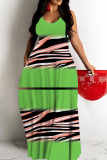 White Graphics Print Backless Floor Length Vacation Baggy Plus Size Sundress Slip Maxi Dress