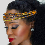 Orange Blue Casual African-Inspired Colorful Print Fabric Hairband