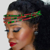 Gold Casual African-Inspired Colorful Print Fabric Hairband
