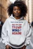 White Red Letter Print Long Sleeve Loose Fall Winter Hooded Sweatshit