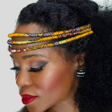 Orange Blue Casual African-Inspired Colorful Print Fabric Hairband