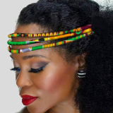 Orange Blue Casual African-Inspired Colorful Print Fabric Hairband