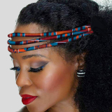 Gold Casual African-Inspired Colorful Print Fabric Hairband