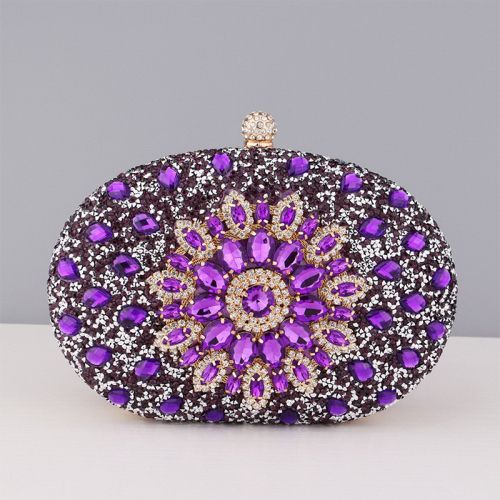 Blue Prom Colored Clutch Purse Diamonds Handbags