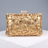 Dark Green Prom Rhinestone Flowers PU Handbags Clutch Purse