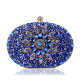 Blue Prom Colored Clutch Purse Diamonds Handbags
