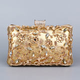 Dark Green Prom Rhinestone Flowers PU Handbags Clutch Purse