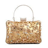 Dark Green Prom Rhinestone Flowers PU Handbags Clutch Purse