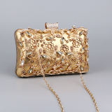 Dark Green Prom Rhinestone Flowers PU Handbags Clutch Purse