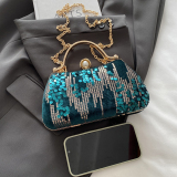 Green Party Formal Evening Rhinestone Sequins Chains Handbags