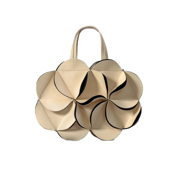 Black Prom Flower Shape Ruched PU Handbags