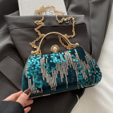 Green Party Formal Evening Rhinestone Sequins Chains Handbags