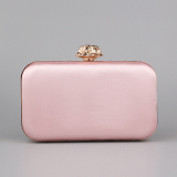 Pink Prom Rhinestone Floral Pattern Clutch Purse Handbags